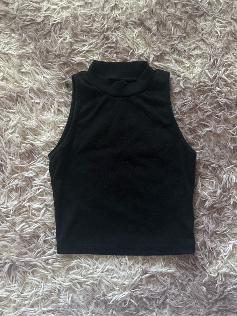 SHEIN Black Mock Neck Crop Tank